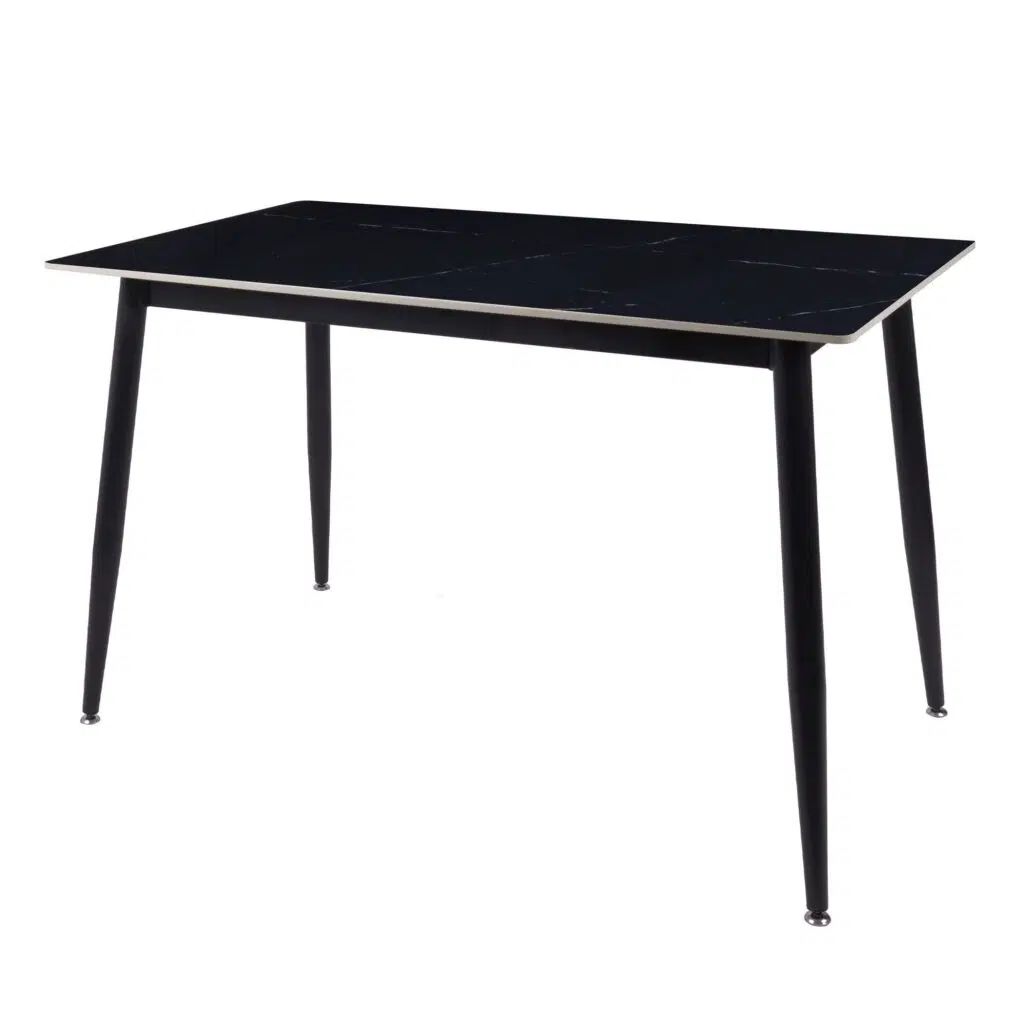 Fiore 120cm Sintered Stone Dining Table - Black Marble Look