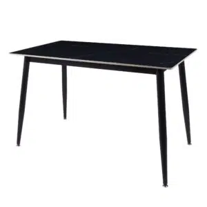Fiore 120cm Sintered Stone Dining Table - Black Marble Look