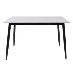 Fiore 120cm Sintered Stone Dining Table - White Marble Look