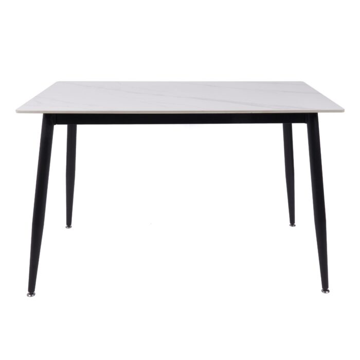 Fiore 120cm Sintered Stone Dining Table - White Marble Look