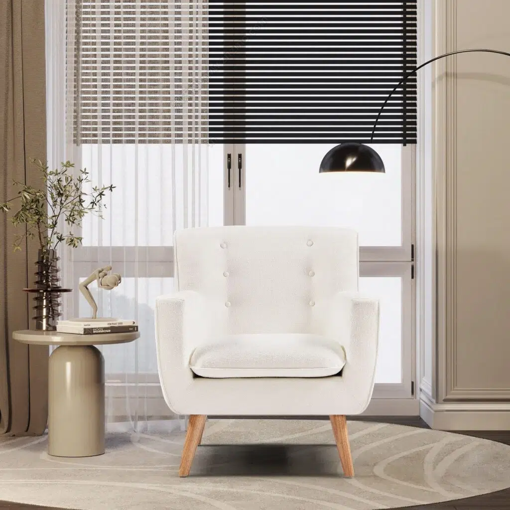 Georgia Armchair - White Boucle