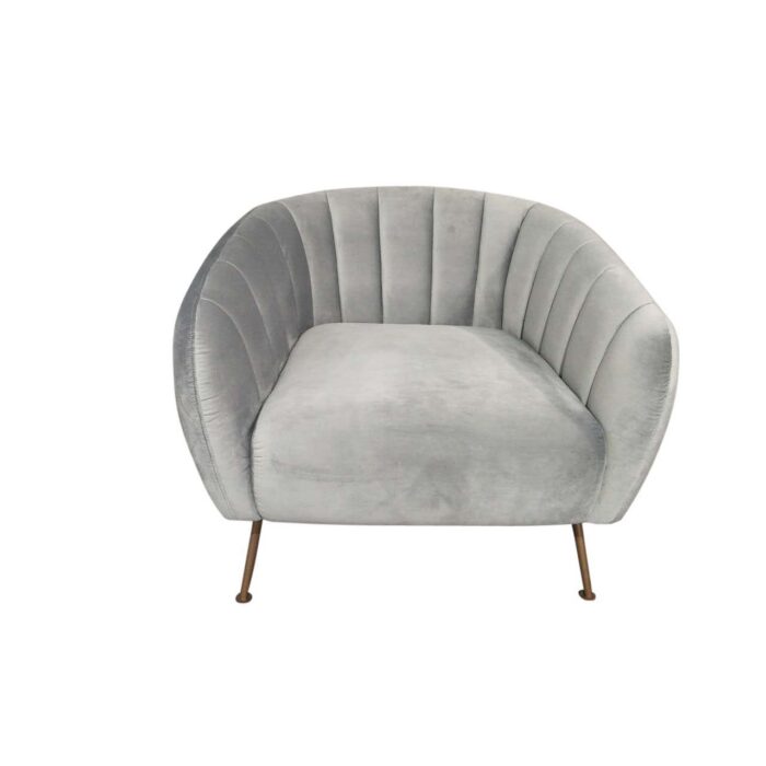 Monet Velvet Accent Chair - Soft Grey