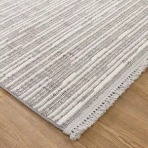 Berno Silver Ivory Loop Lines Rug