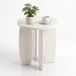 Lumi Round Side Table 40cm - Cream White