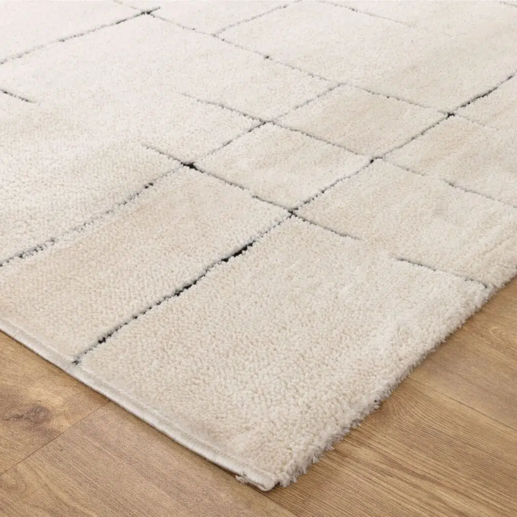 Mila Abstract Lines Black Cream Rug