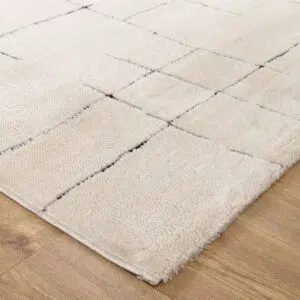 Mila Abstract Lines Black Cream Rug
