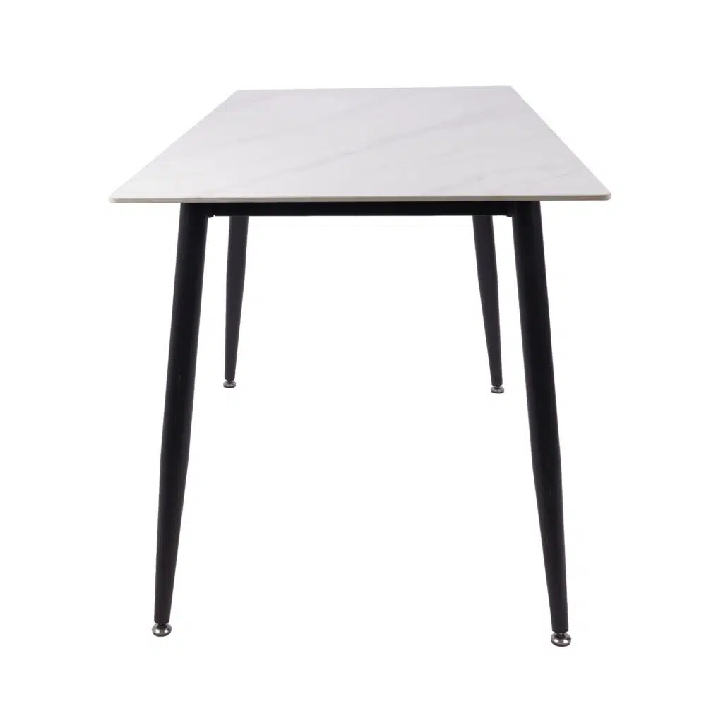 Fiore 150cm Sintered Stone Dining Table - White Marble Look