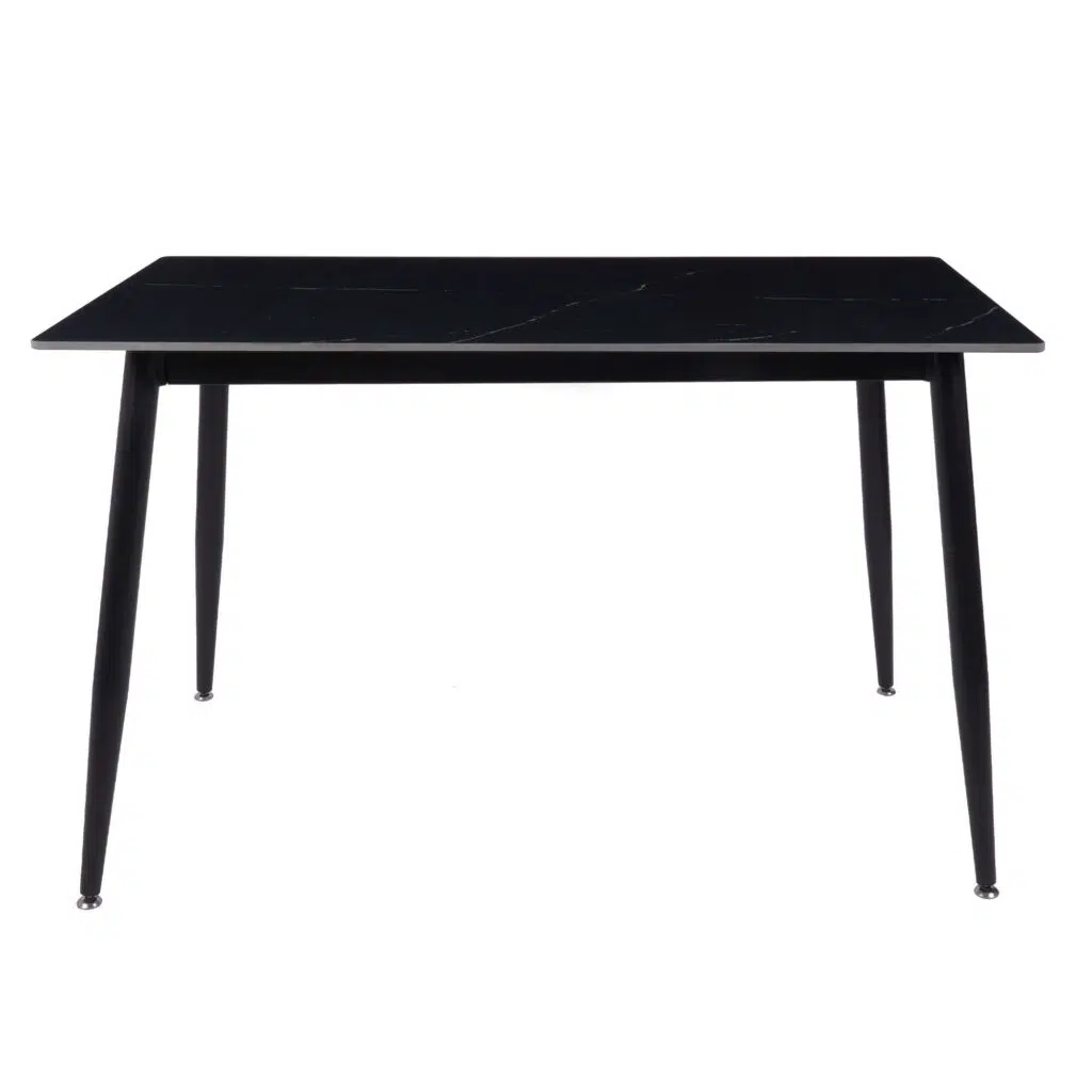 Fiore 120cm Sintered Stone Dining Table - Black Marble Look