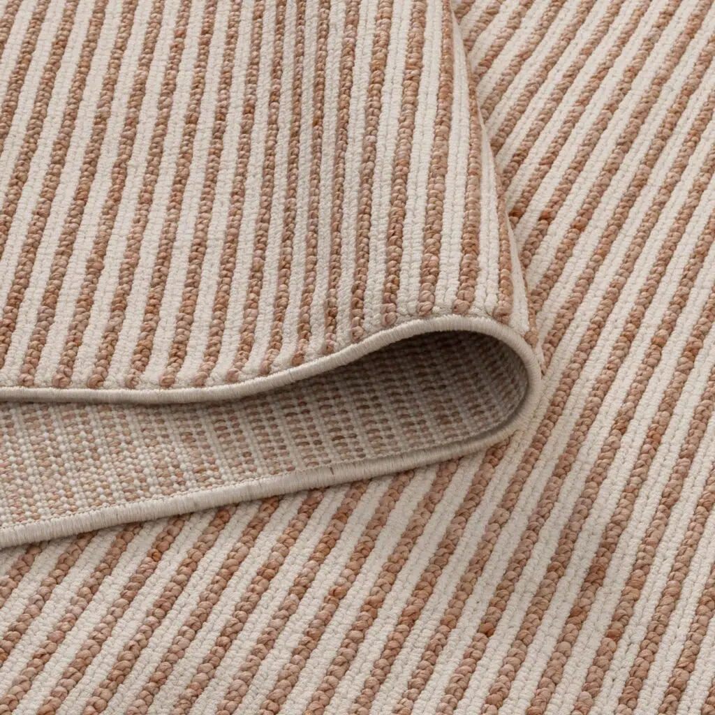 Berno Pink Ivory Loop Stripes Rug