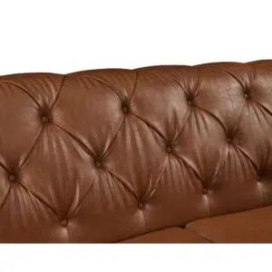 Barclay Chesterfield 3 Seater Sofa - Tan Faux Leather