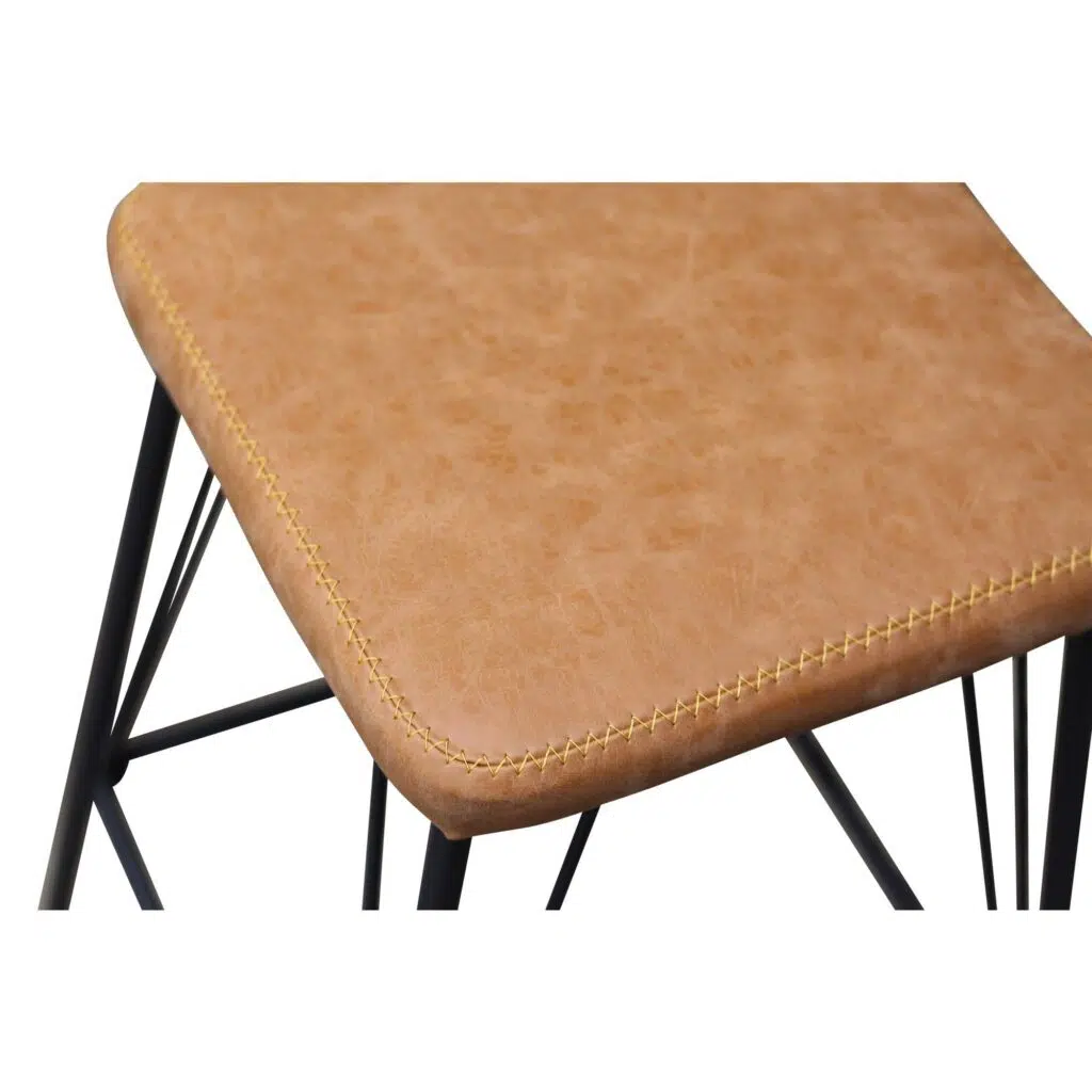 Bayou Backless Stool 66cm - Rust Faux Leather