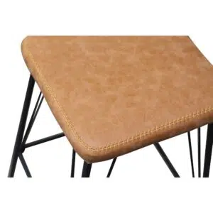Bayou Backless Stool 66cm - Rust Faux Leather