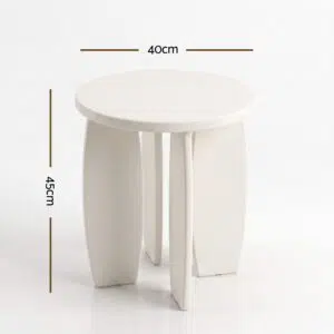 Lumi Round Side Table 40cm - Cream White