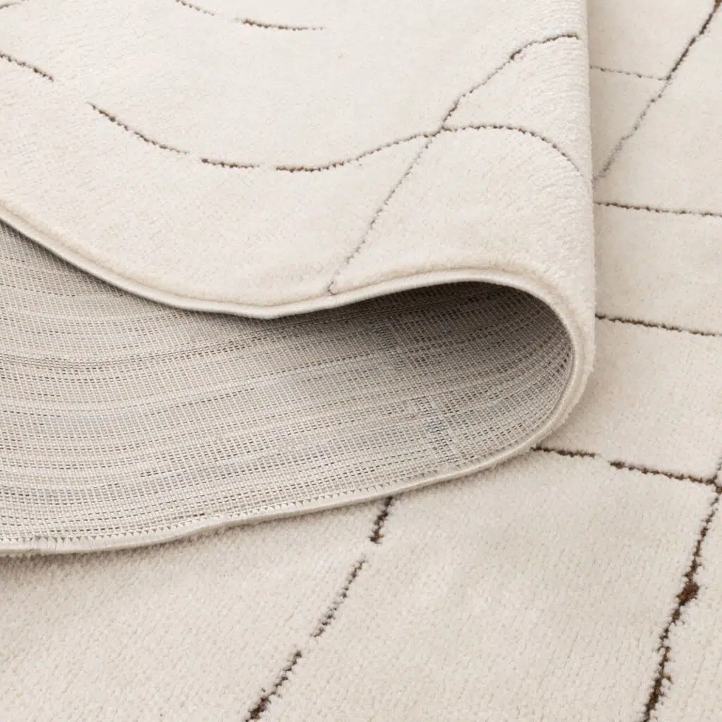 Mila Abstract Lines Brown Cream Rug