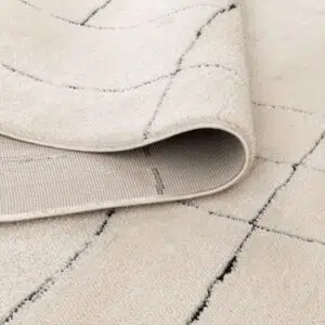 Mila Abstract Lines Black Cream Rug