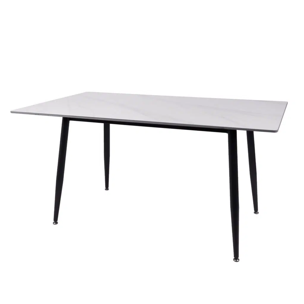 Fiore 150cm Sintered Stone Dining Table - White Marble Look