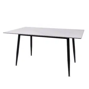 Fiore 150cm Sintered Stone Dining Table - White Marble Look