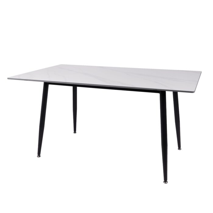 Fiore 150cm Sintered Stone Dining Table - White Marble Look