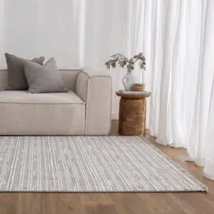 Berno Silver Ivory Loop Lines Rug