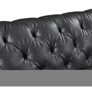 Barclay Chesterfield 2 Seater Sofa - Black Faux Leather