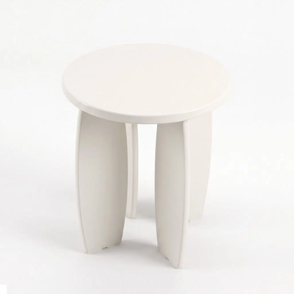 Lumi Round Side Table 40cm - Cream White