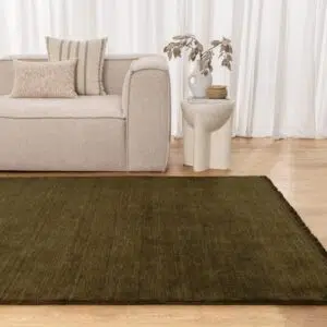 Charleston Hand-Knotted Wool Green Rug