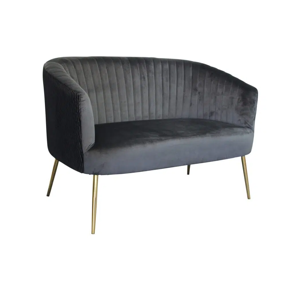 Perla 2 Seater Sofa - Black