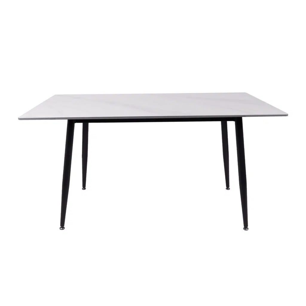 Fiore 150cm Sintered Stone Dining Table - White Marble Look