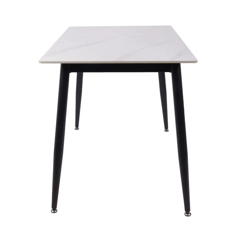 Fiore 120cm Sintered Stone Dining Table - White Marble Look