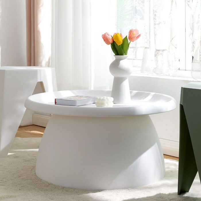Mello Mushroom Coffee Table 71cm - Ivory White