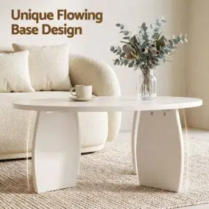 Lumi Round Coffee Table 78cm - Cream White