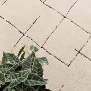 Mila Abstract Lines Brown Cream Rug