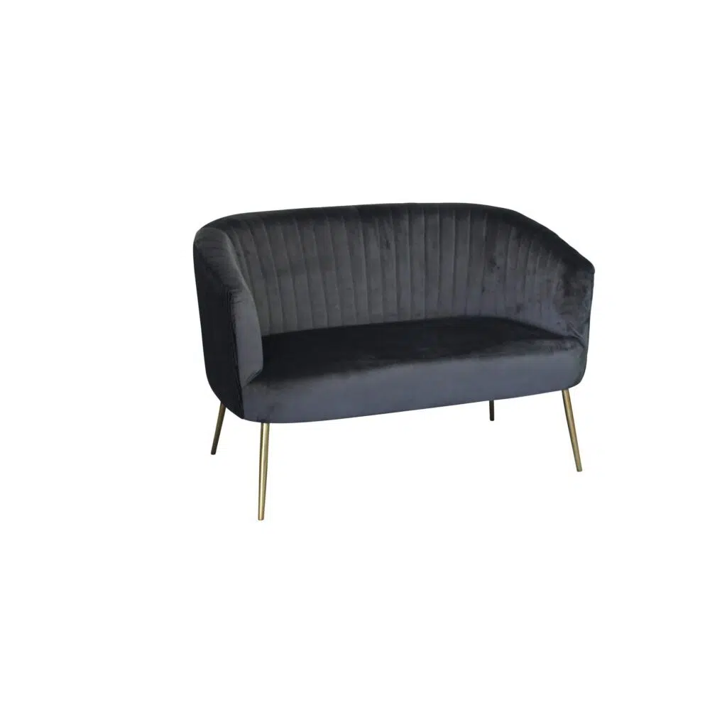 Perla 2 Seater Sofa - Black