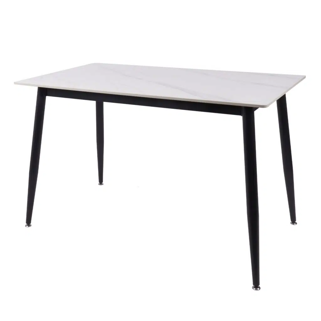 Fiore 120cm Sintered Stone Dining Table - White Marble Look