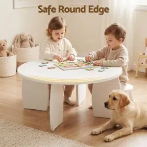 Lumi Round Coffee Table 78cm - Cream White