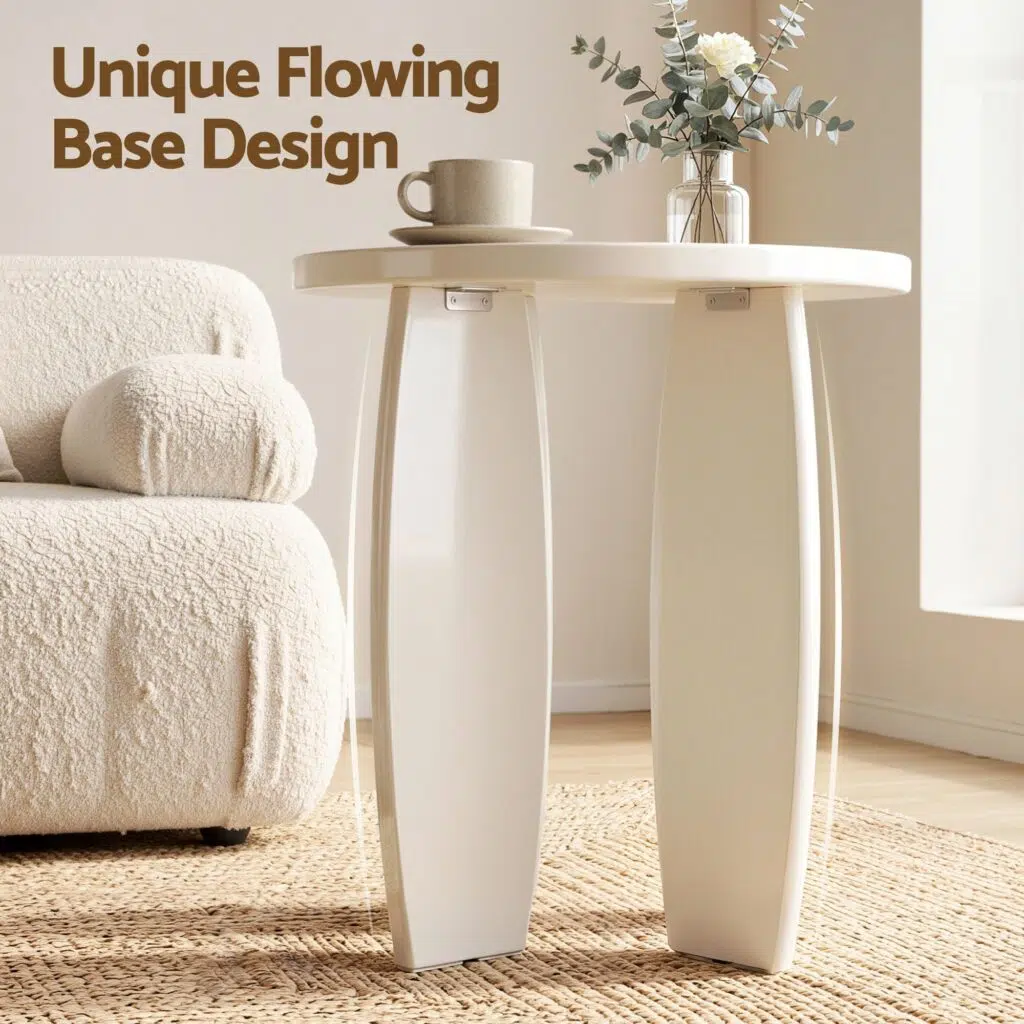 Lumi Round Side Table 40cm - Cream White