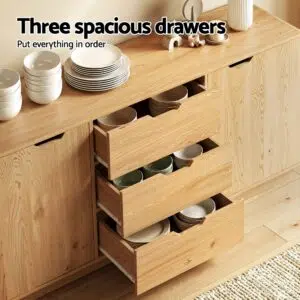 Elsa Buffet Sideboard 160cm with 3 Drawers - Oak