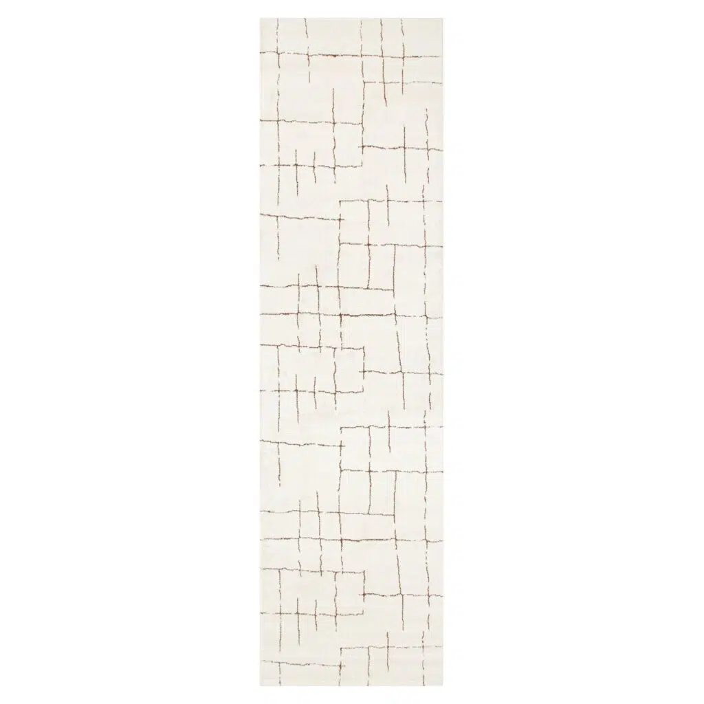Mila Abstract Lines Brown Cream Rug