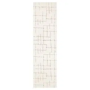 Mila Abstract Lines Brown Cream Rug