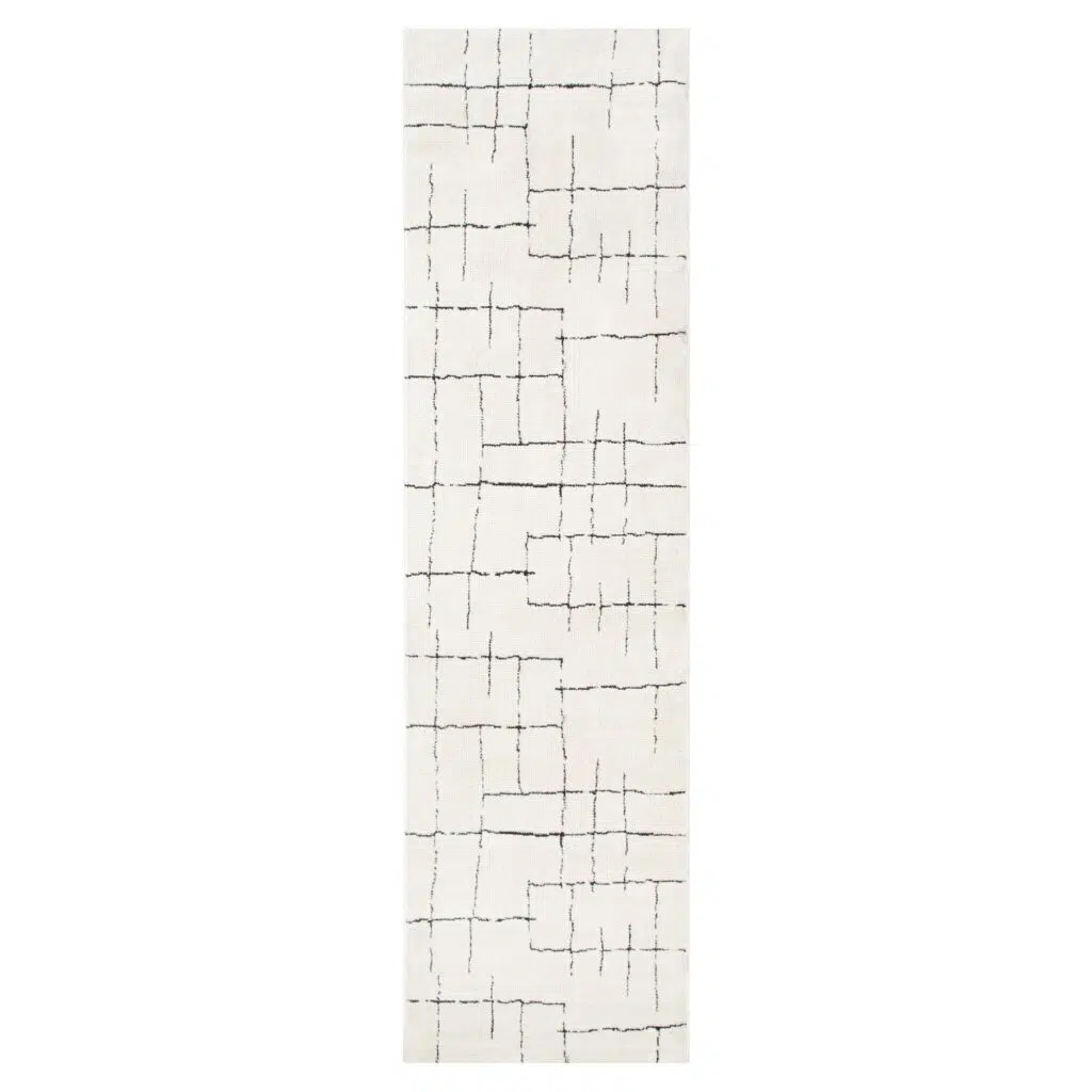 Mila Abstract Lines Black Cream Rug