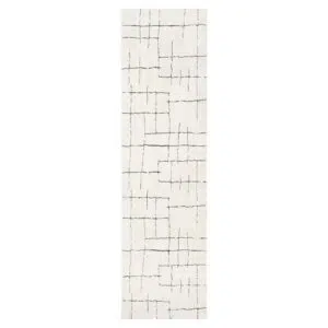 Mila Abstract Lines Black Cream Rug