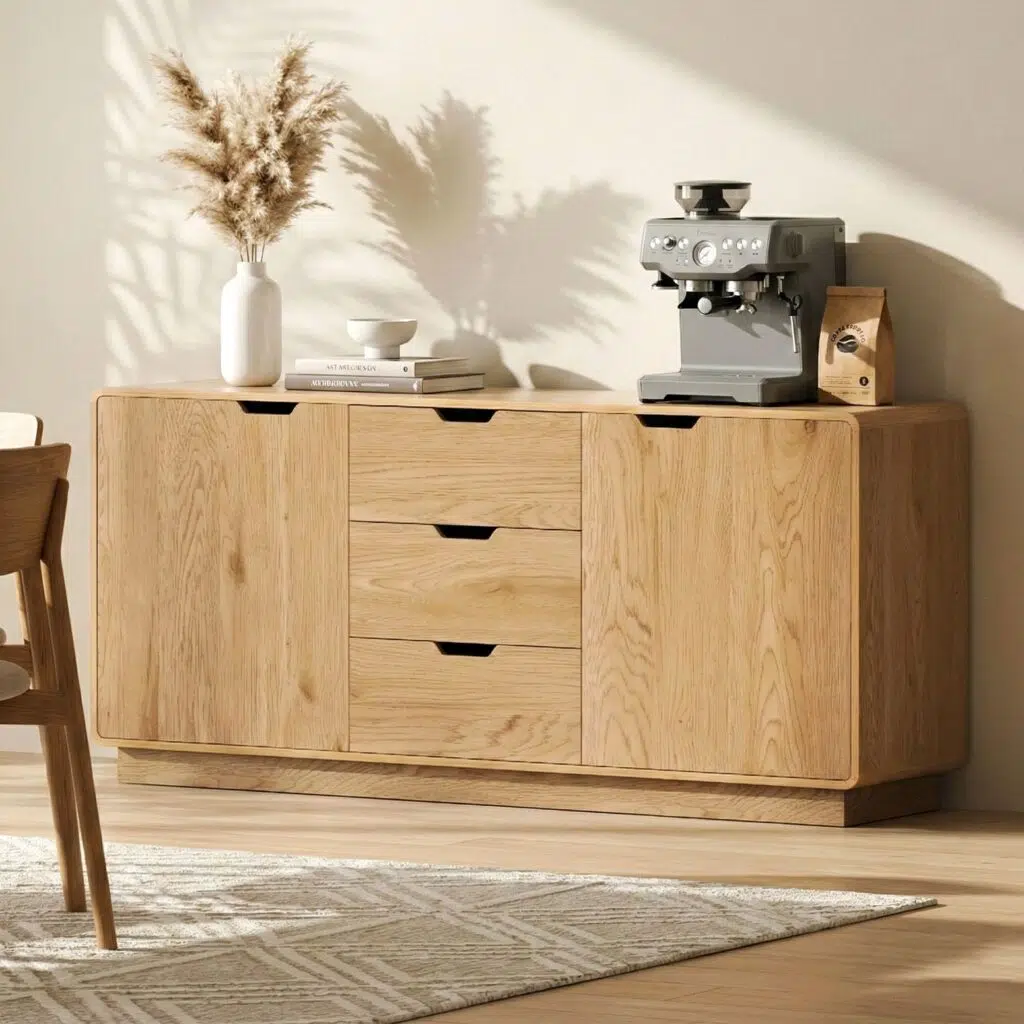 Elsa Buffet Sideboard 160cm with 3 Drawers - Oak