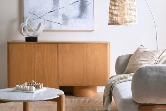 Modern Living Room Storage with Natural Wood 160cm Buffet